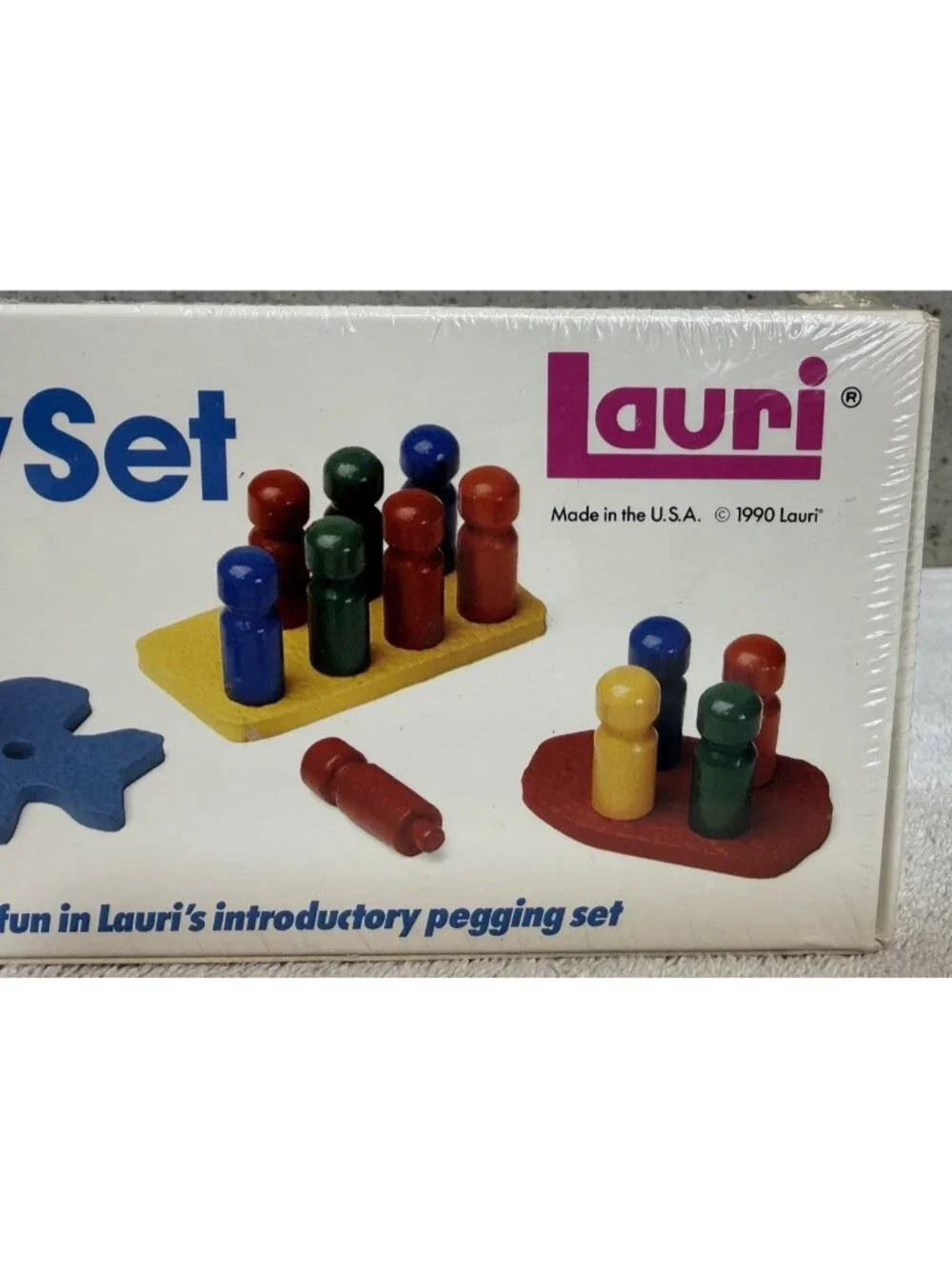 Vintage 1990 Lauri Peg Play Set Educational Toddler Wooden Brain Game Sealed